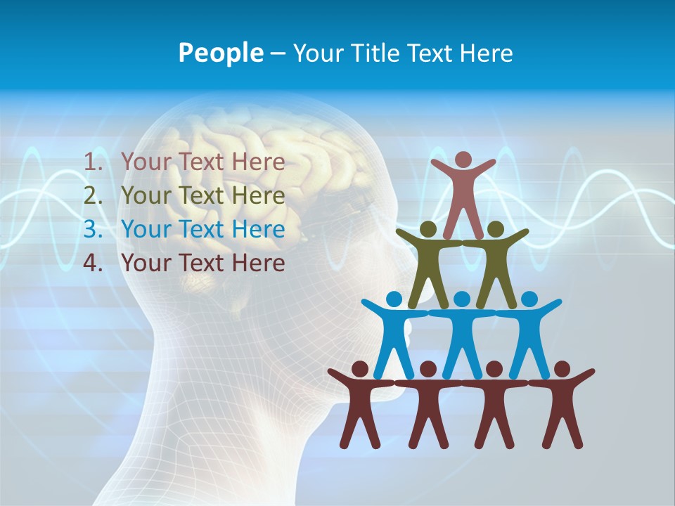 A Man's Head With A Brain In The Middle Of It PowerPoint Template