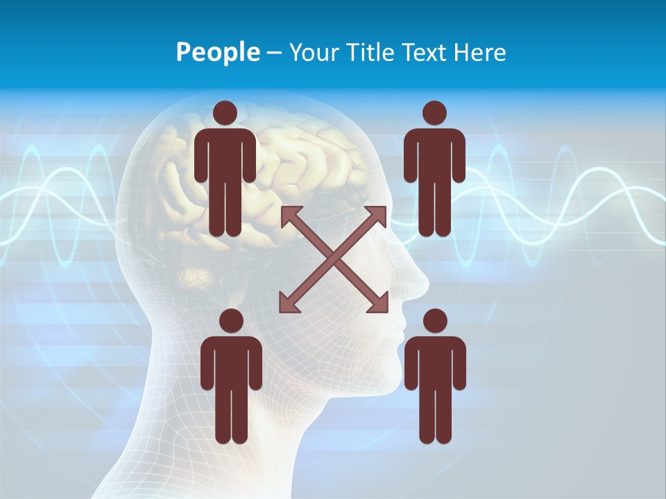 A Man's Head With A Brain In The Middle Of It PowerPoint Template