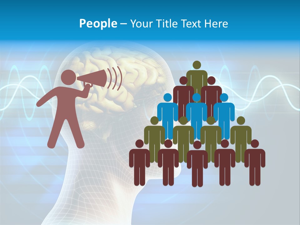 A Man's Head With A Brain In The Middle Of It PowerPoint Template