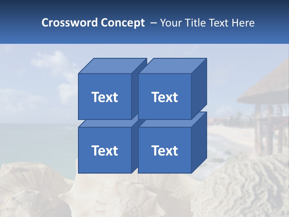 A Group Of Seashells Sitting On A Beach Next To The Ocean PowerPoint Template