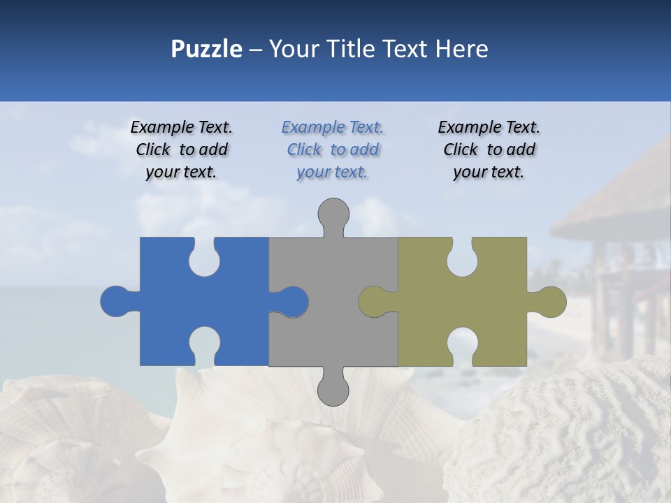 A Group Of Seashells Sitting On A Beach Next To The Ocean PowerPoint Template