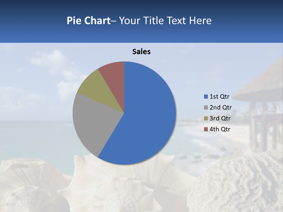 A Group Of Seashells Sitting On A Beach Next To The Ocean PowerPoint Template