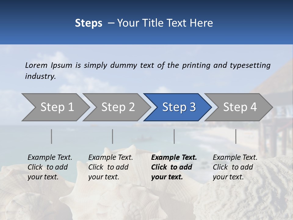 A Group Of Seashells Sitting On A Beach Next To The Ocean PowerPoint Template