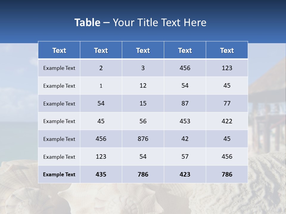 A Group Of Seashells Sitting On A Beach Next To The Ocean PowerPoint Template