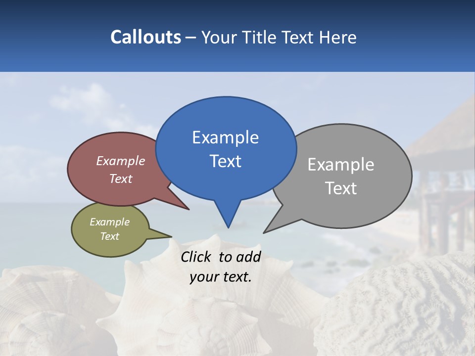 A Group Of Seashells Sitting On A Beach Next To The Ocean PowerPoint Template