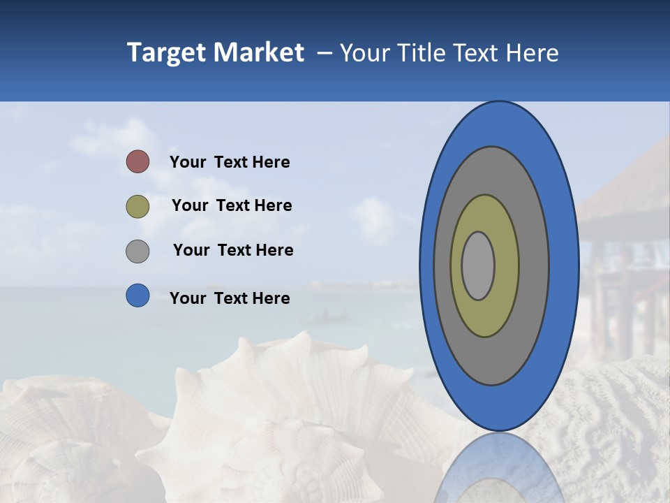 A Group Of Seashells Sitting On A Beach Next To The Ocean PowerPoint Template