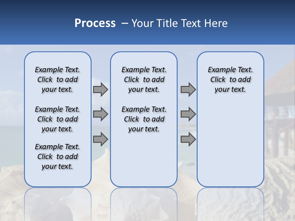 A Group Of Seashells Sitting On A Beach Next To The Ocean PowerPoint Template