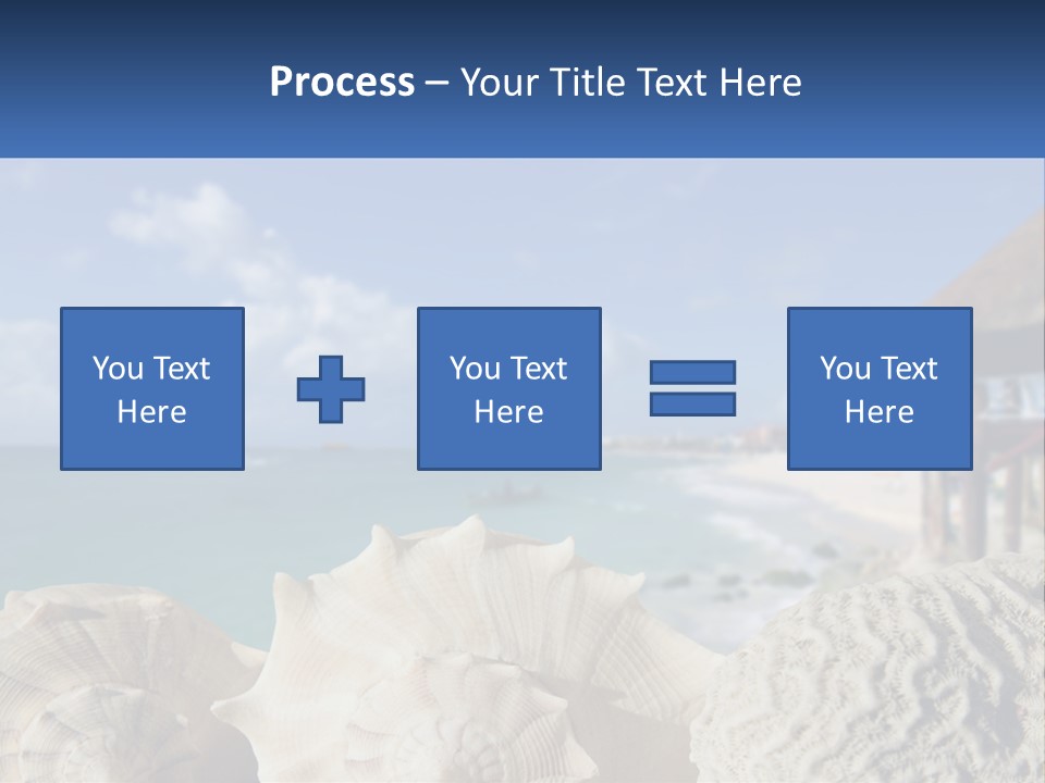 A Group Of Seashells Sitting On A Beach Next To The Ocean PowerPoint Template