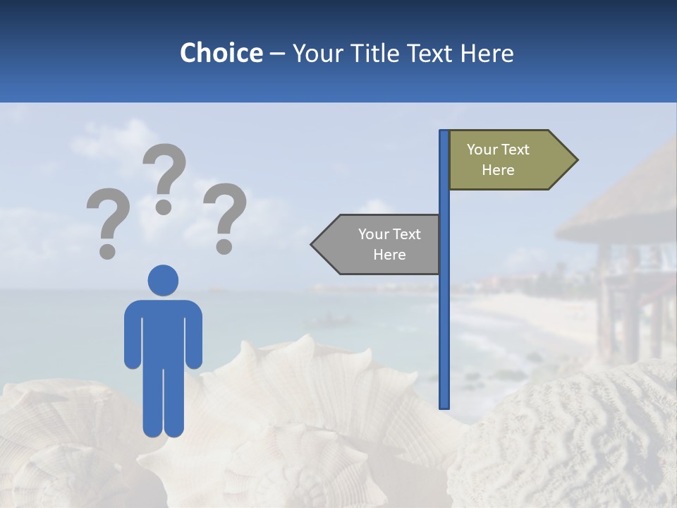 A Group Of Seashells Sitting On A Beach Next To The Ocean PowerPoint Template