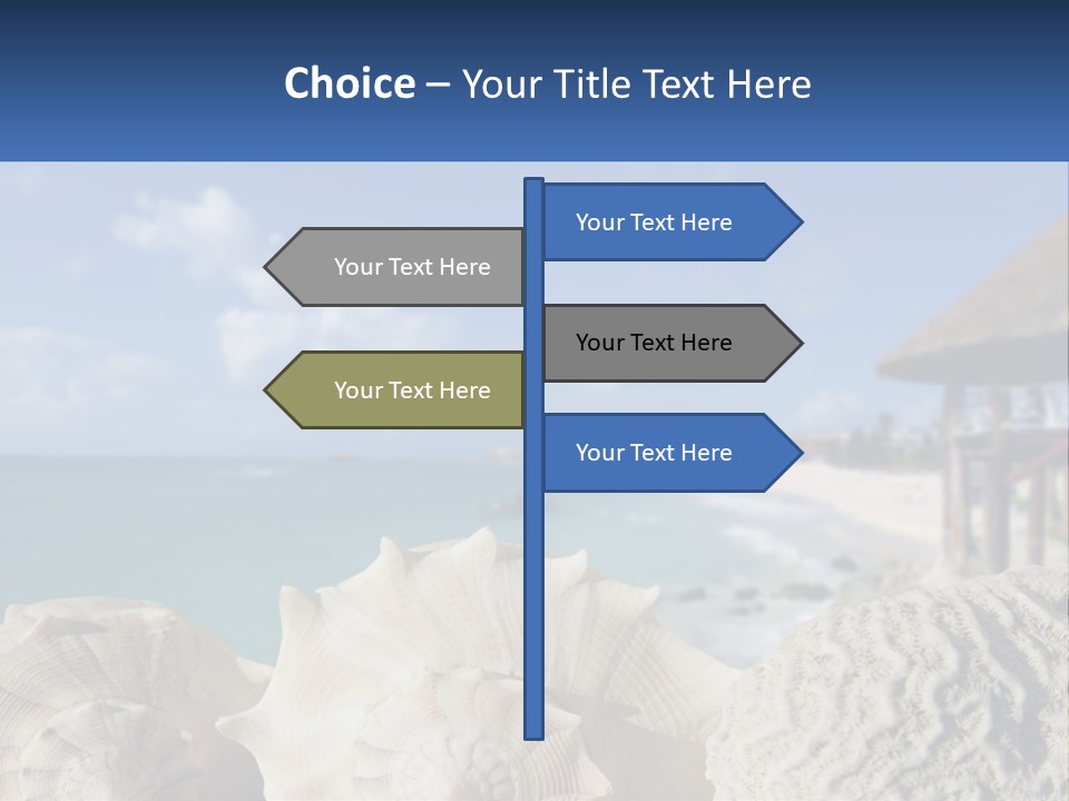 A Group Of Seashells Sitting On A Beach Next To The Ocean PowerPoint Template