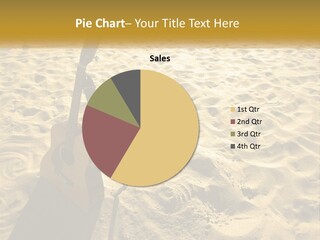 A Guitar Sitting On Top Of A Sandy Beach PowerPoint Template