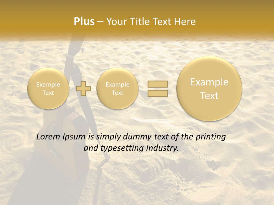 A Guitar Sitting On Top Of A Sandy Beach PowerPoint Template