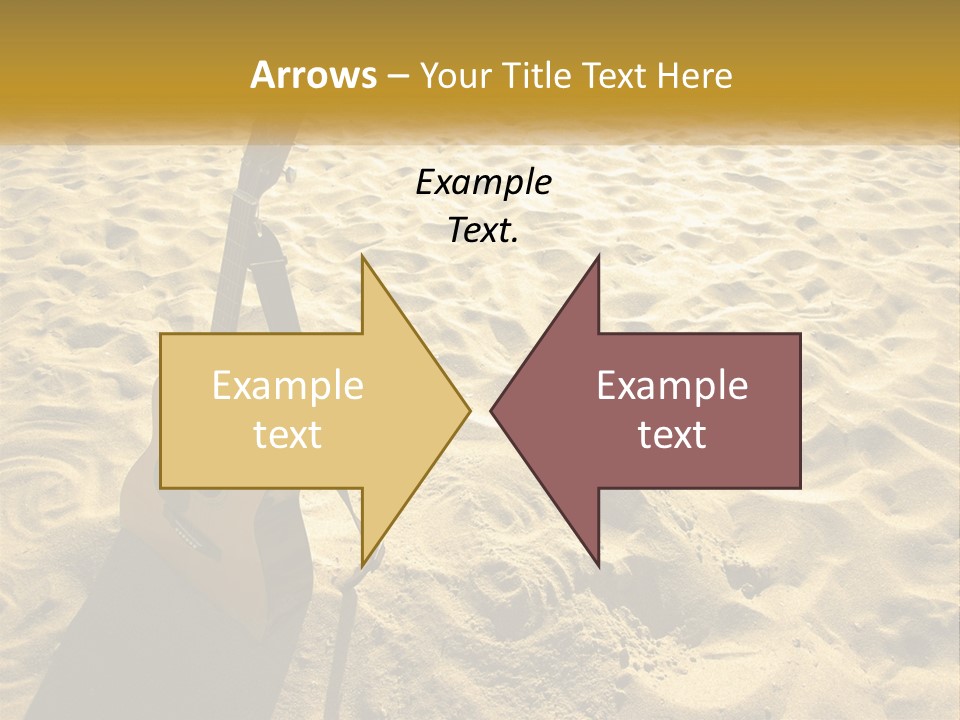 A Guitar Sitting On Top Of A Sandy Beach PowerPoint Template