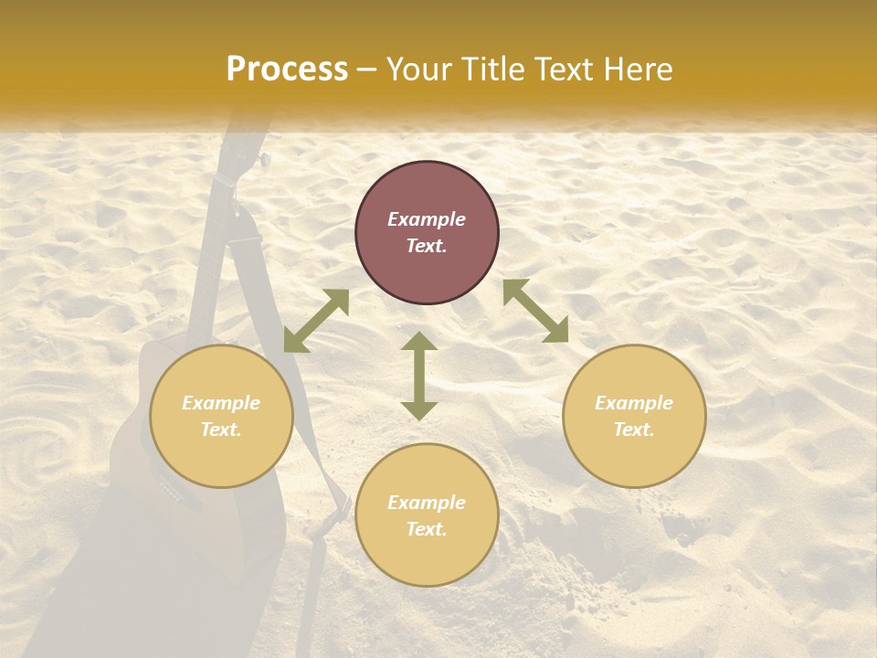 A Guitar Sitting On Top Of A Sandy Beach PowerPoint Template
