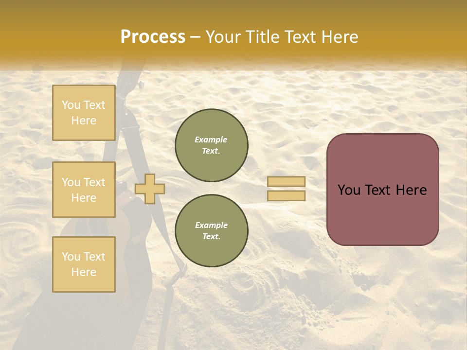 A Guitar Sitting On Top Of A Sandy Beach PowerPoint Template