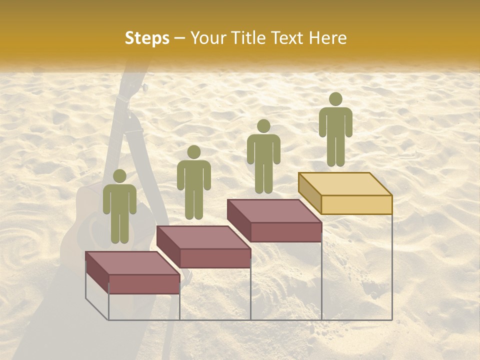 A Guitar Sitting On Top Of A Sandy Beach PowerPoint Template