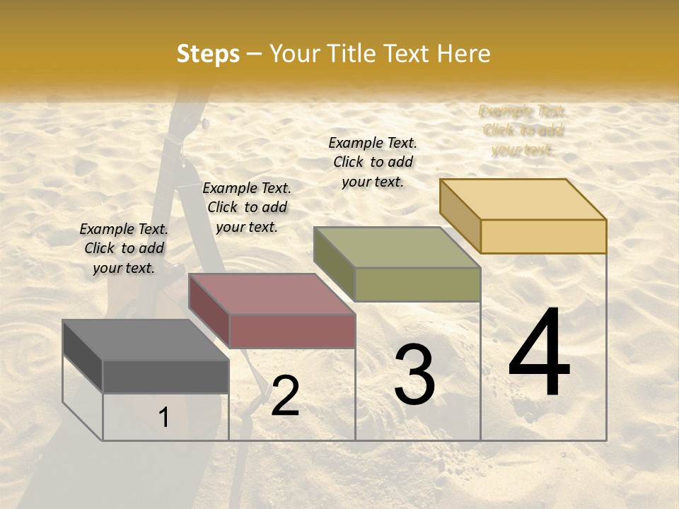 A Guitar Sitting On Top Of A Sandy Beach PowerPoint Template