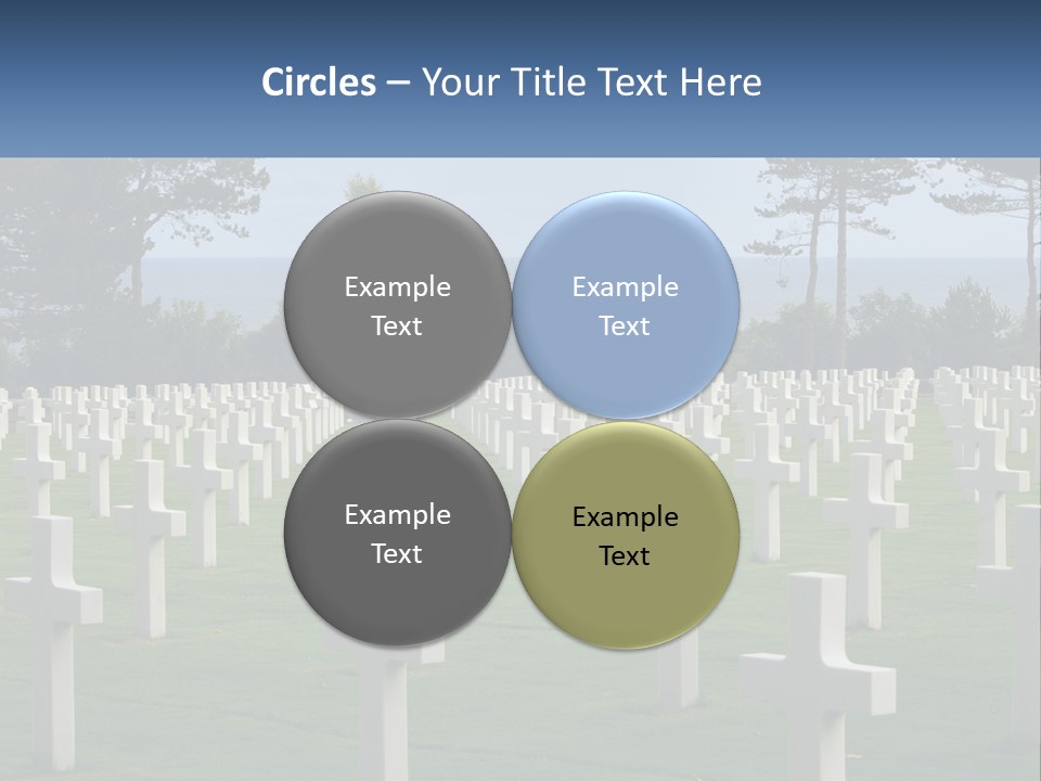 A Large Field Full Of White Crosses With Trees In The Background PowerPoint Template