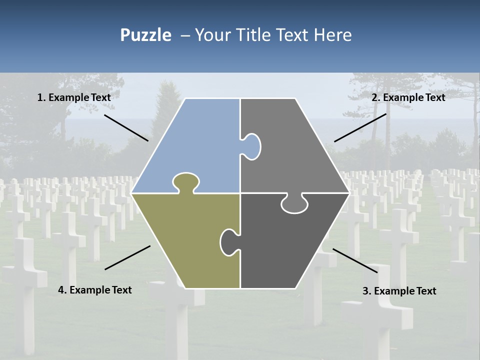 A Large Field Full Of White Crosses With Trees In The Background PowerPoint Template