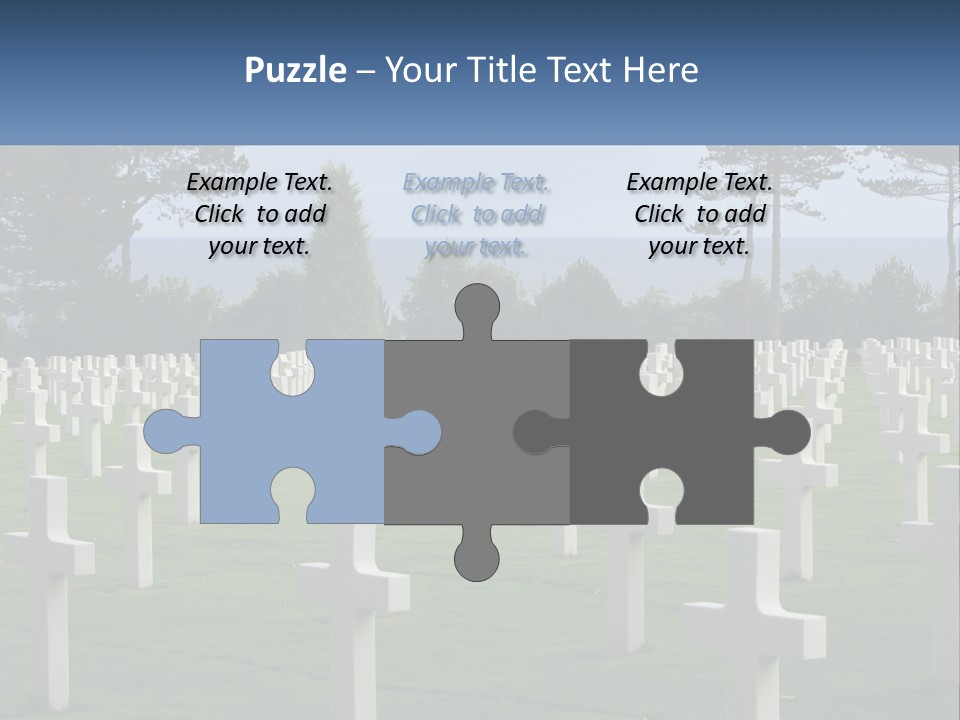 A Large Field Full Of White Crosses With Trees In The Background PowerPoint Template