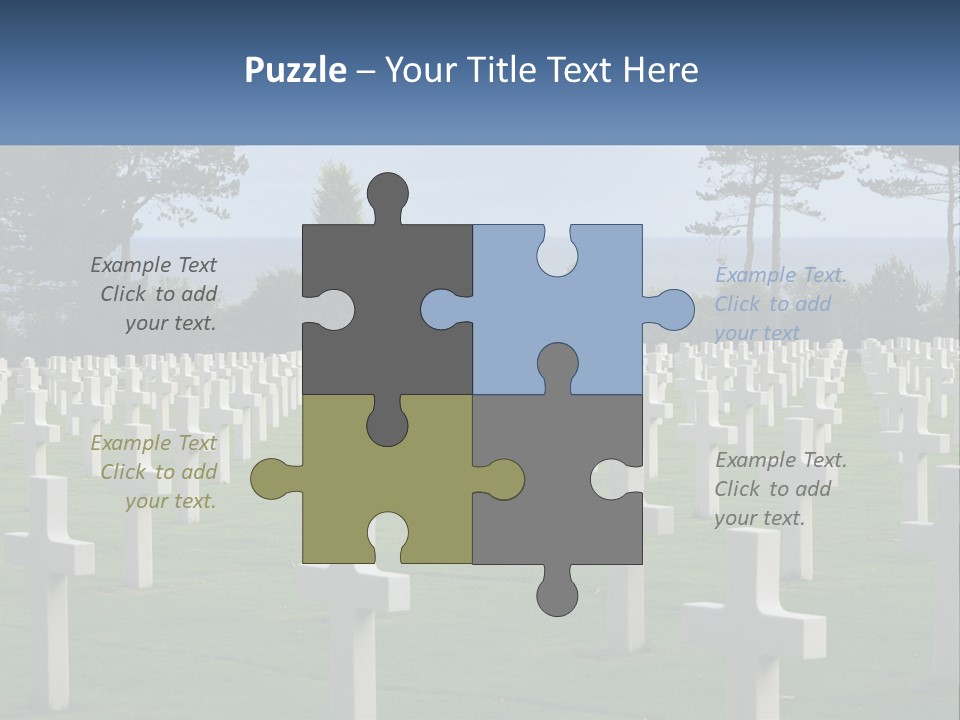 A Large Field Full Of White Crosses With Trees In The Background PowerPoint Template