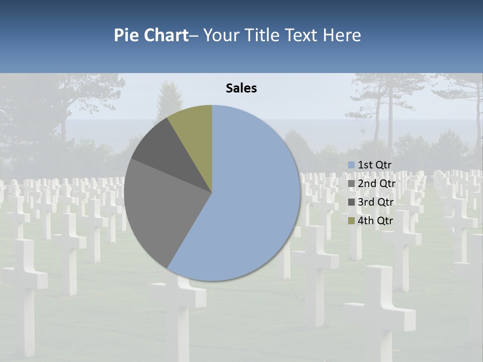 A Large Field Full Of White Crosses With Trees In The Background PowerPoint Template