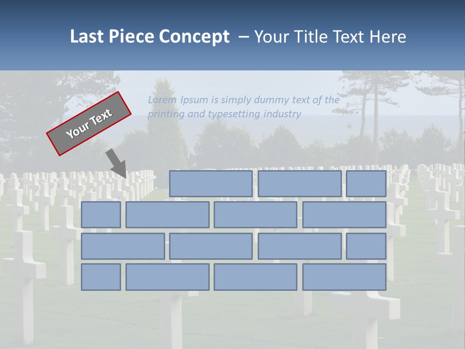 A Large Field Full Of White Crosses With Trees In The Background PowerPoint Template