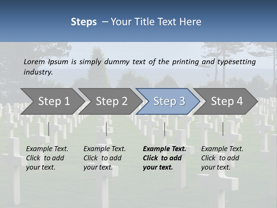 A Large Field Full Of White Crosses With Trees In The Background PowerPoint Template