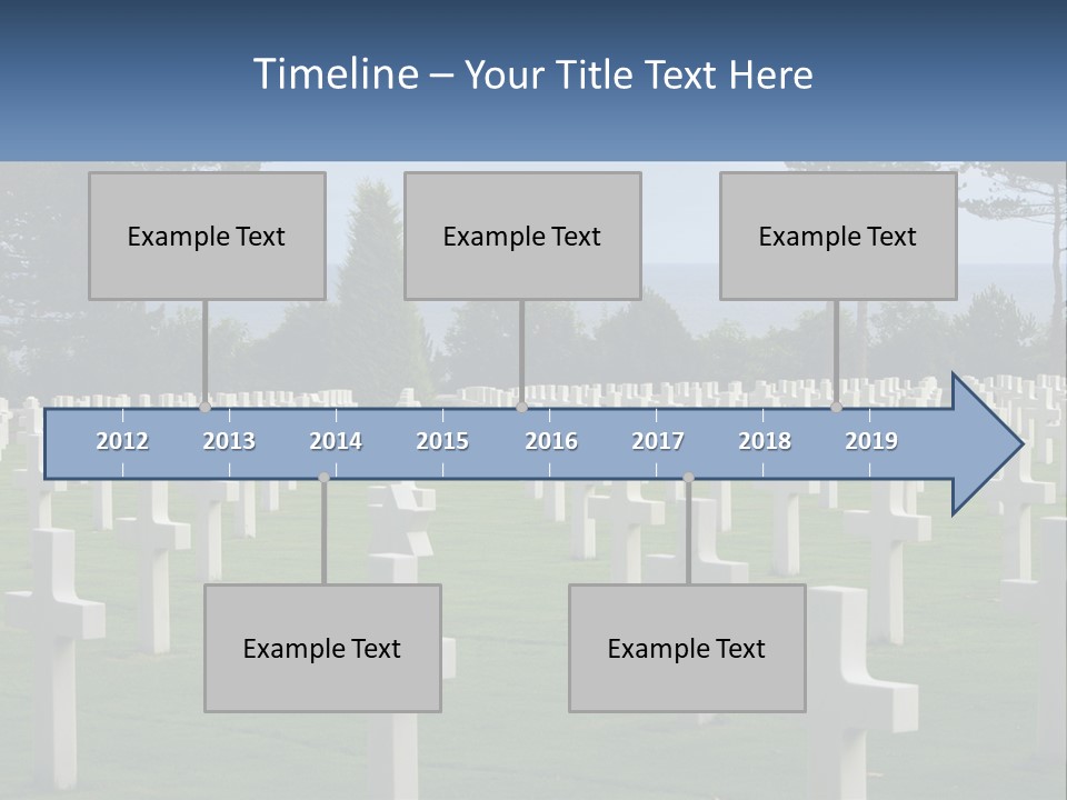 A Large Field Full Of White Crosses With Trees In The Background PowerPoint Template