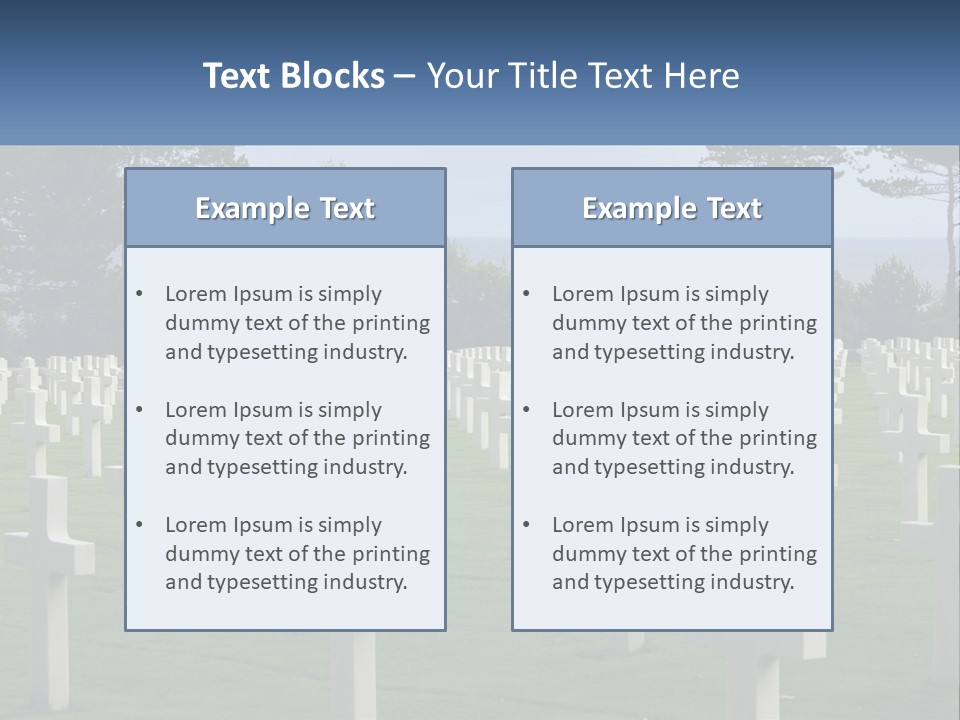 A Large Field Full Of White Crosses With Trees In The Background PowerPoint Template