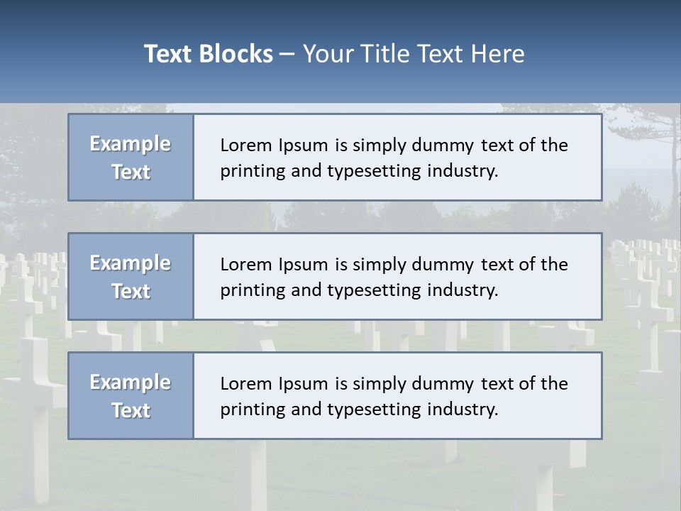 A Large Field Full Of White Crosses With Trees In The Background PowerPoint Template