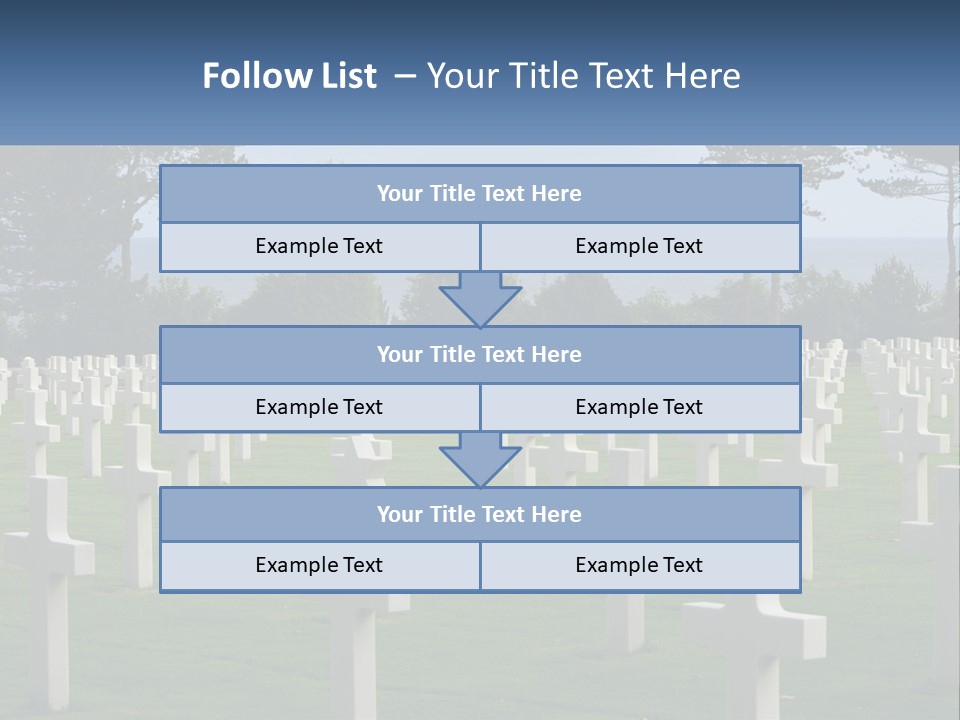A Large Field Full Of White Crosses With Trees In The Background PowerPoint Template