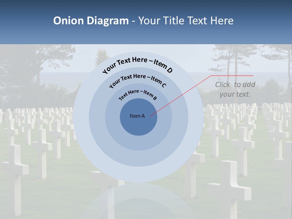 A Large Field Full Of White Crosses With Trees In The Background PowerPoint Template