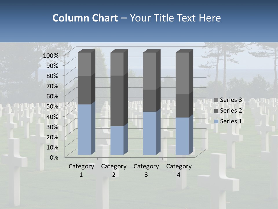 A Large Field Full Of White Crosses With Trees In The Background PowerPoint Template