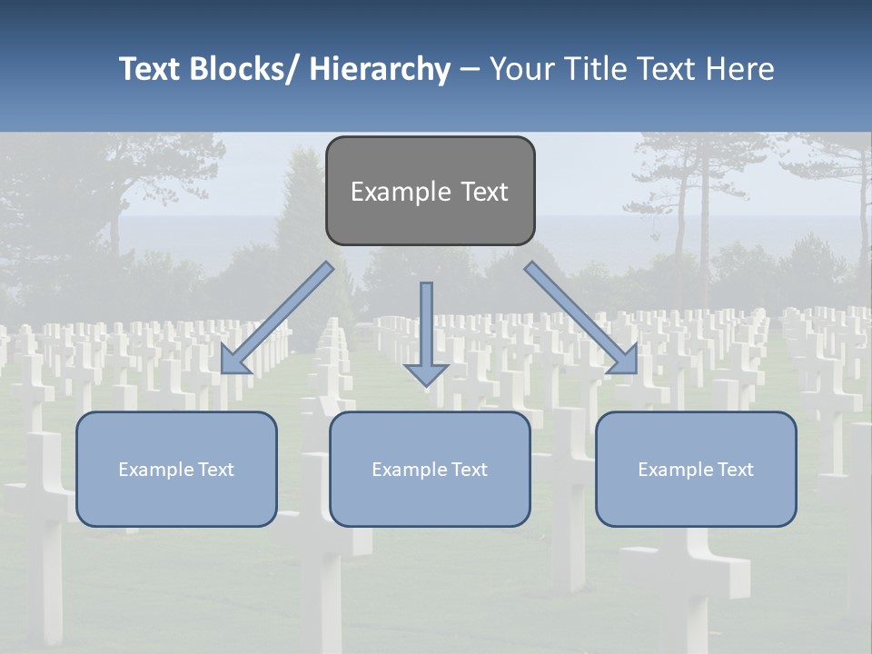 A Large Field Full Of White Crosses With Trees In The Background PowerPoint Template