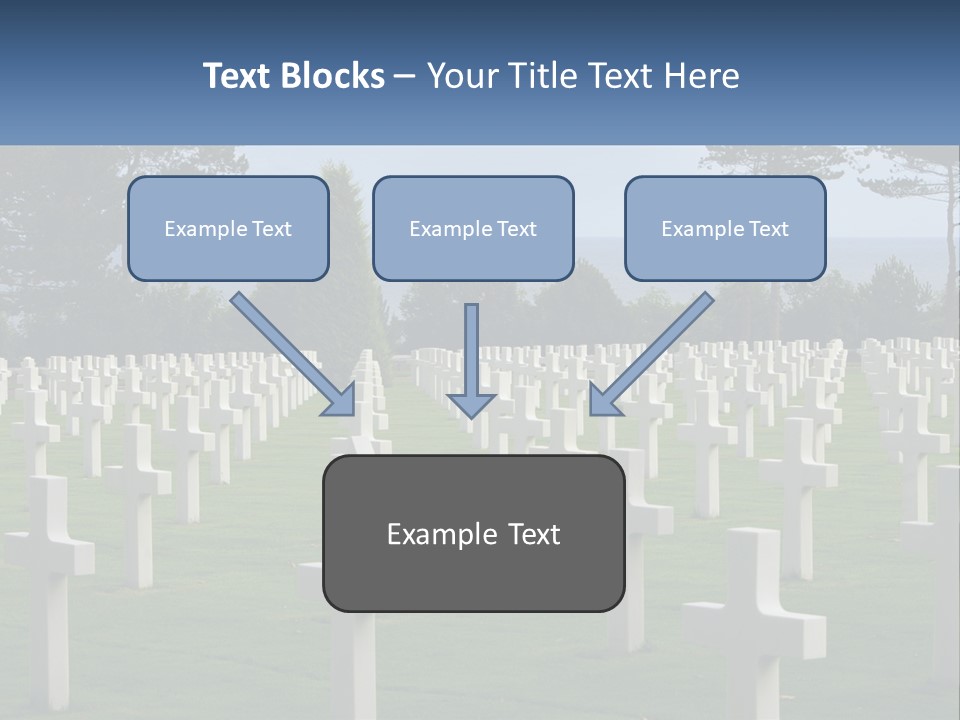A Large Field Full Of White Crosses With Trees In The Background PowerPoint Template
