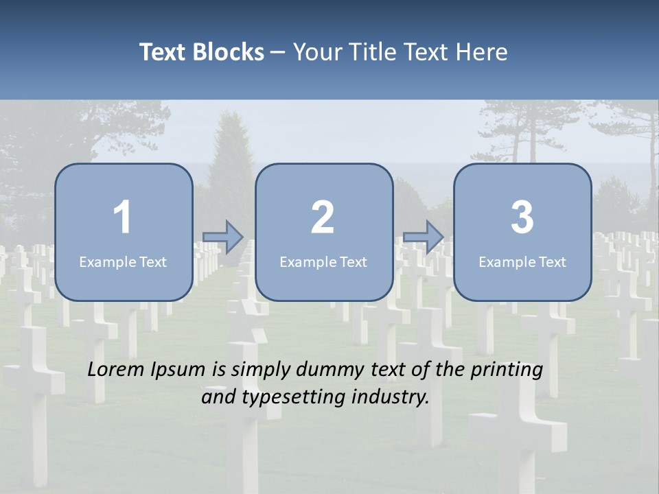 A Large Field Full Of White Crosses With Trees In The Background PowerPoint Template