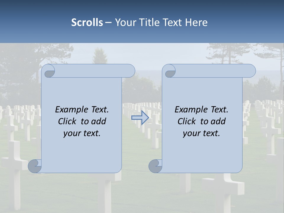 A Large Field Full Of White Crosses With Trees In The Background PowerPoint Template