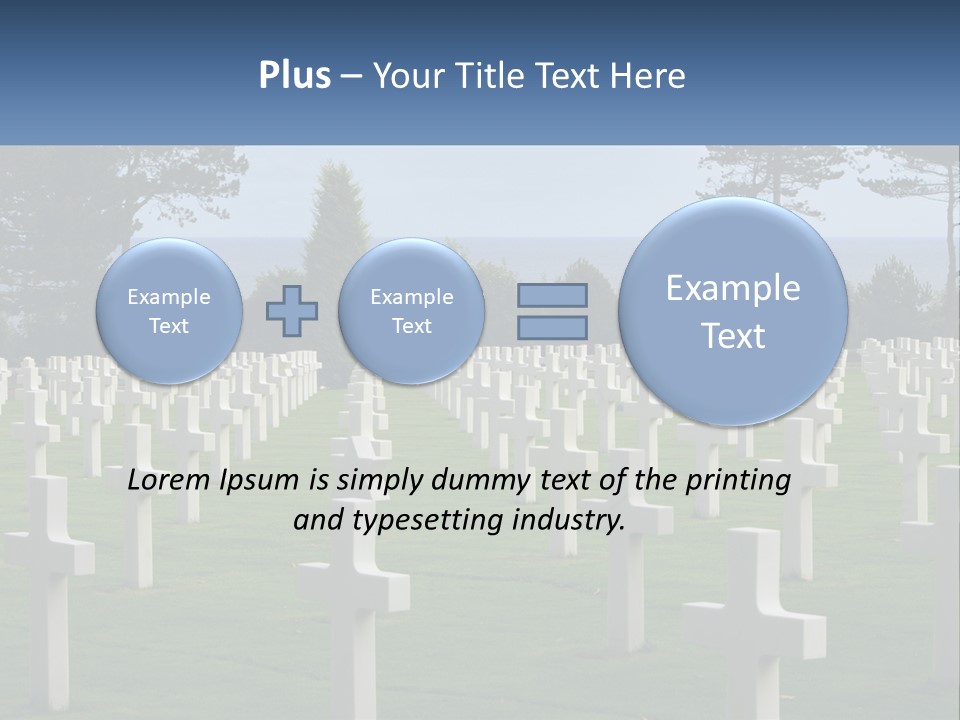 A Large Field Full Of White Crosses With Trees In The Background PowerPoint Template