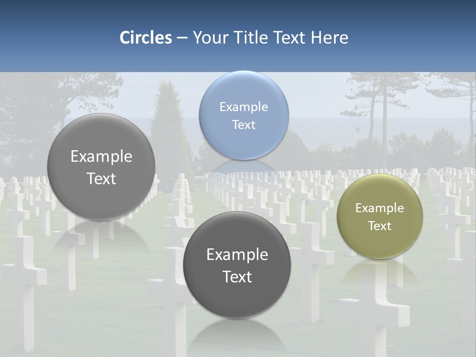 A Large Field Full Of White Crosses With Trees In The Background PowerPoint Template