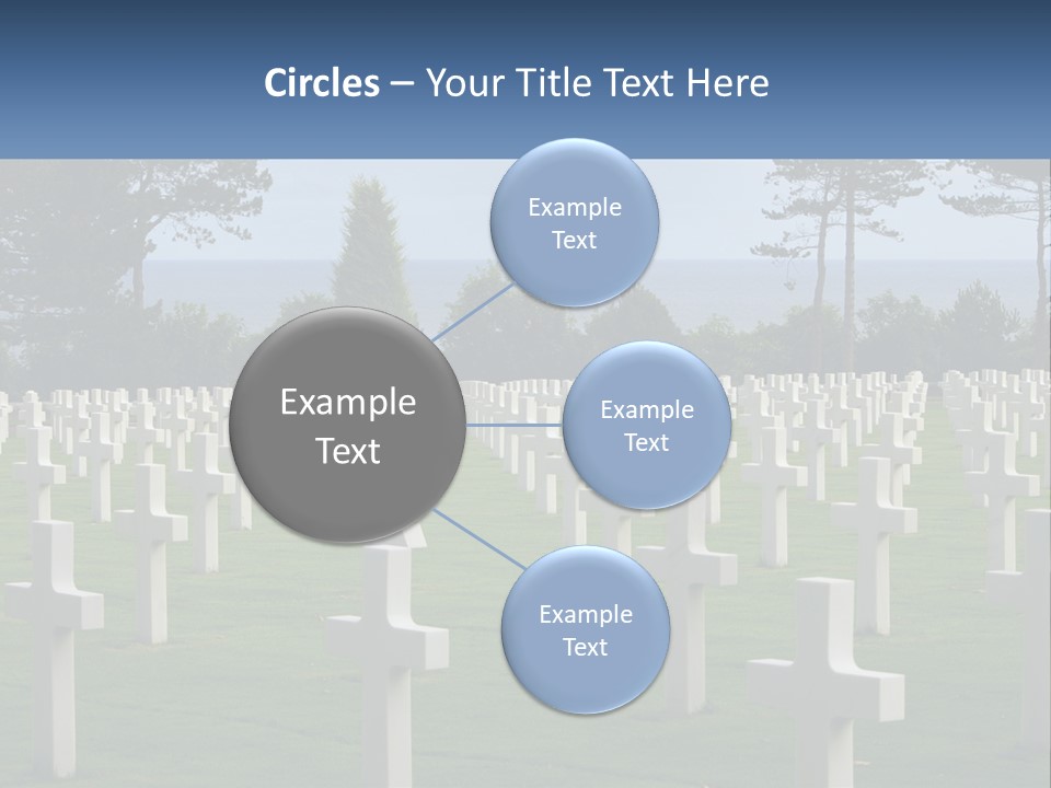 A Large Field Full Of White Crosses With Trees In The Background PowerPoint Template