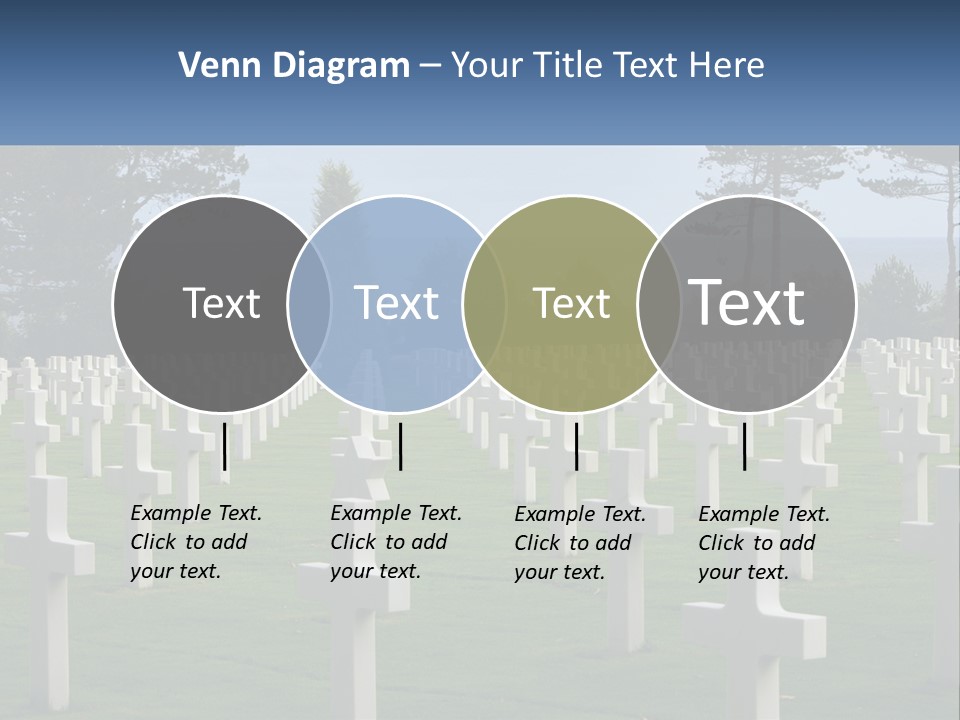 A Large Field Full Of White Crosses With Trees In The Background PowerPoint Template