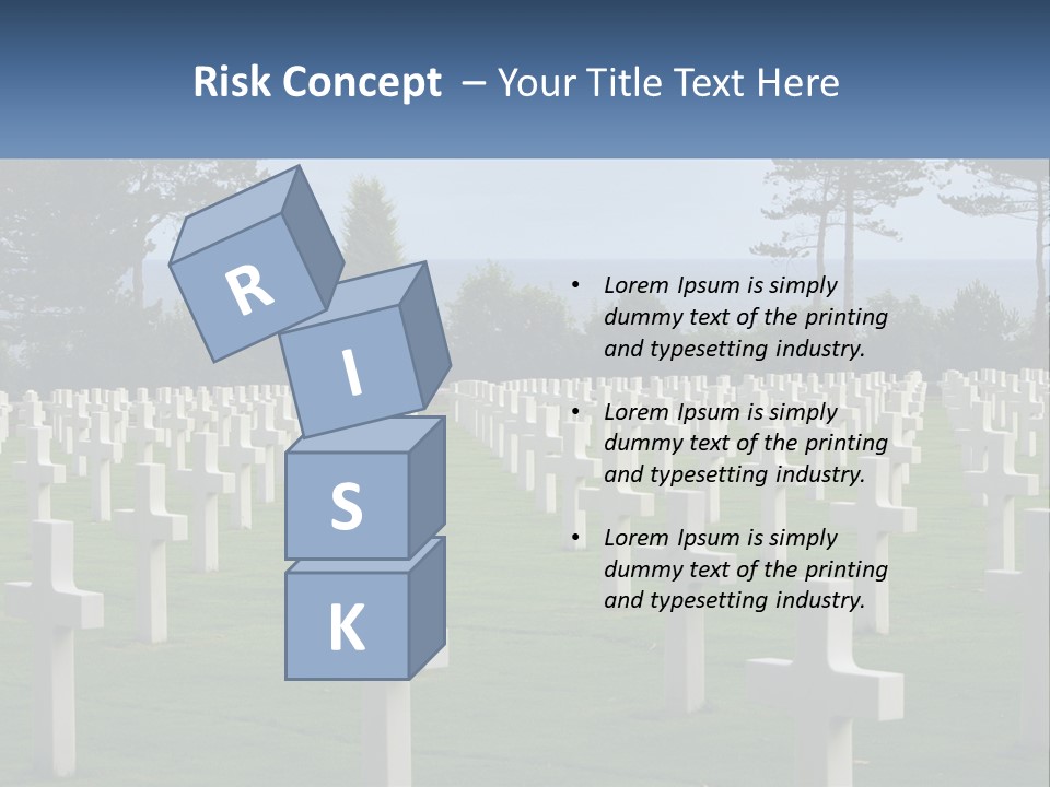 A Large Field Full Of White Crosses With Trees In The Background PowerPoint Template