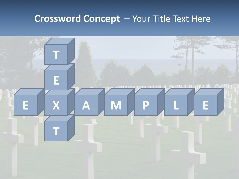 A Large Field Full Of White Crosses With Trees In The Background PowerPoint Template