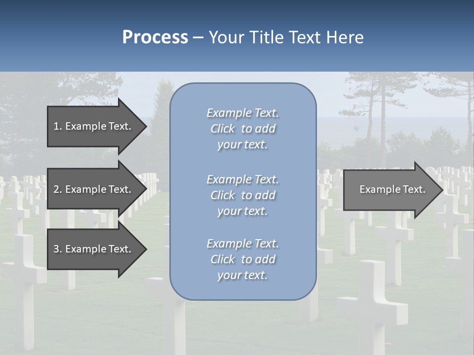 A Large Field Full Of White Crosses With Trees In The Background PowerPoint Template