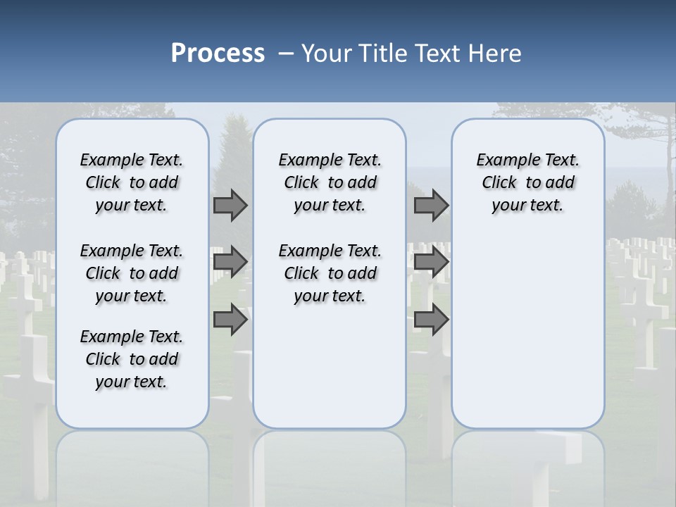 A Large Field Full Of White Crosses With Trees In The Background PowerPoint Template