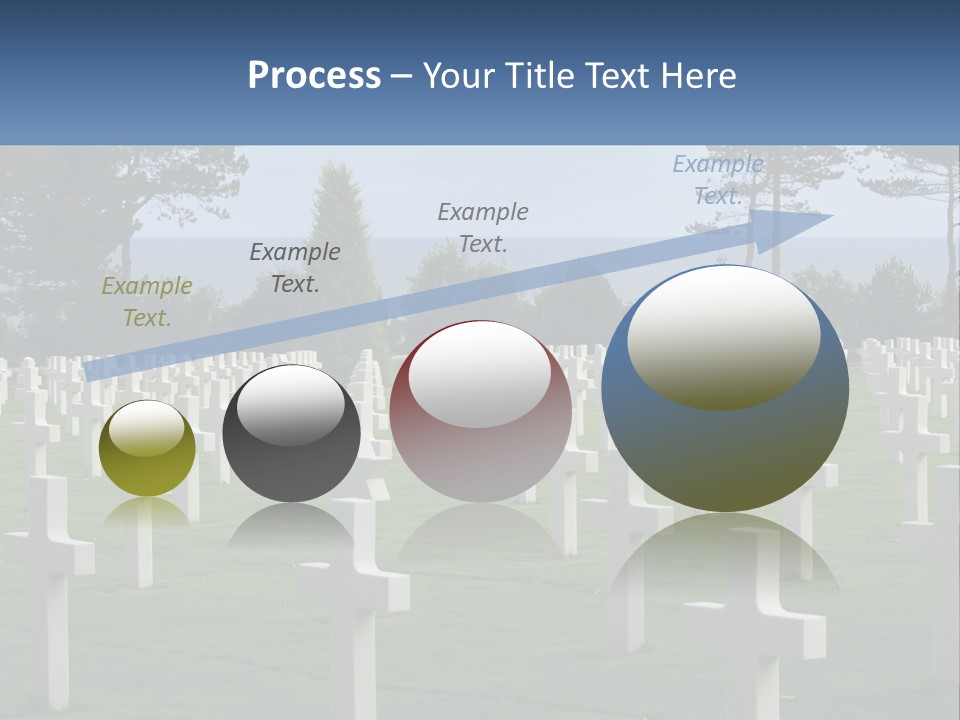 A Large Field Full Of White Crosses With Trees In The Background PowerPoint Template