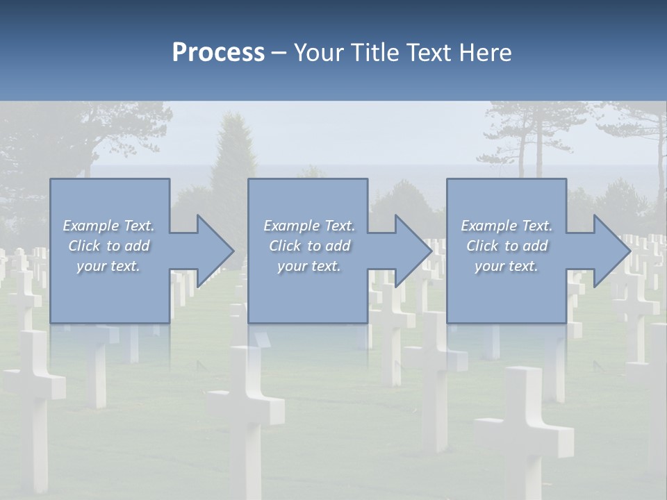 A Large Field Full Of White Crosses With Trees In The Background PowerPoint Template