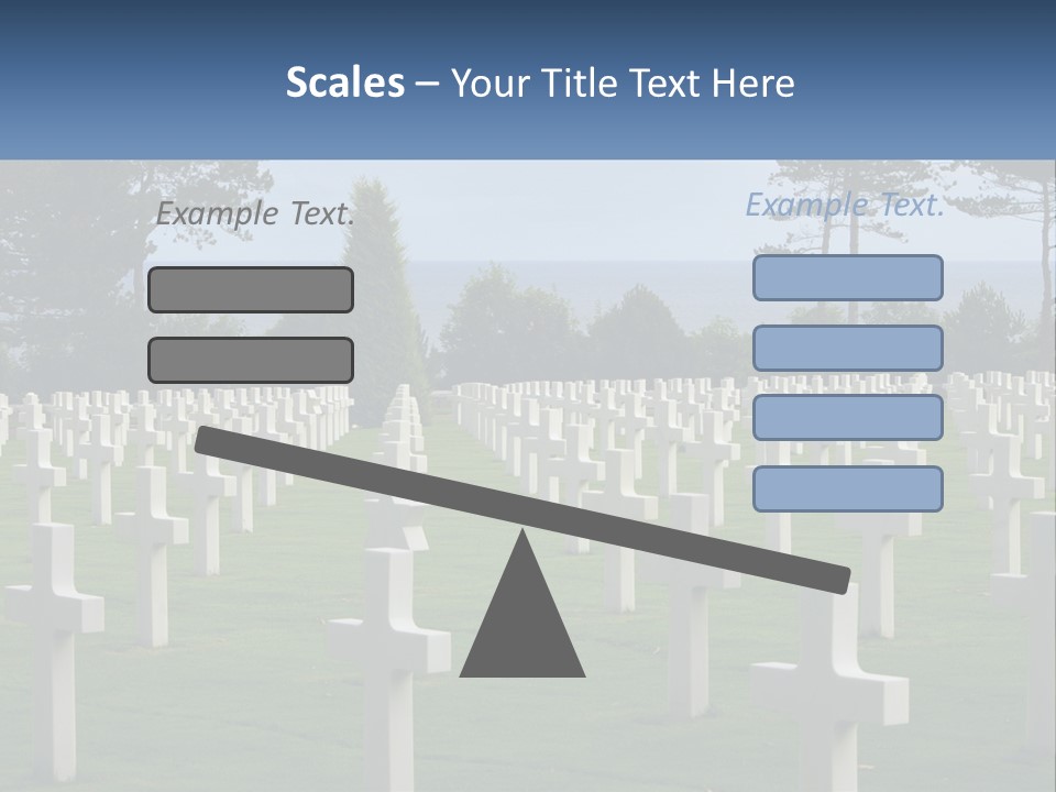 A Large Field Full Of White Crosses With Trees In The Background PowerPoint Template