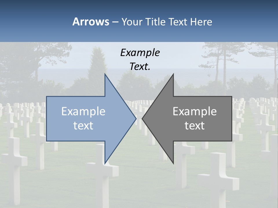 A Large Field Full Of White Crosses With Trees In The Background PowerPoint Template
